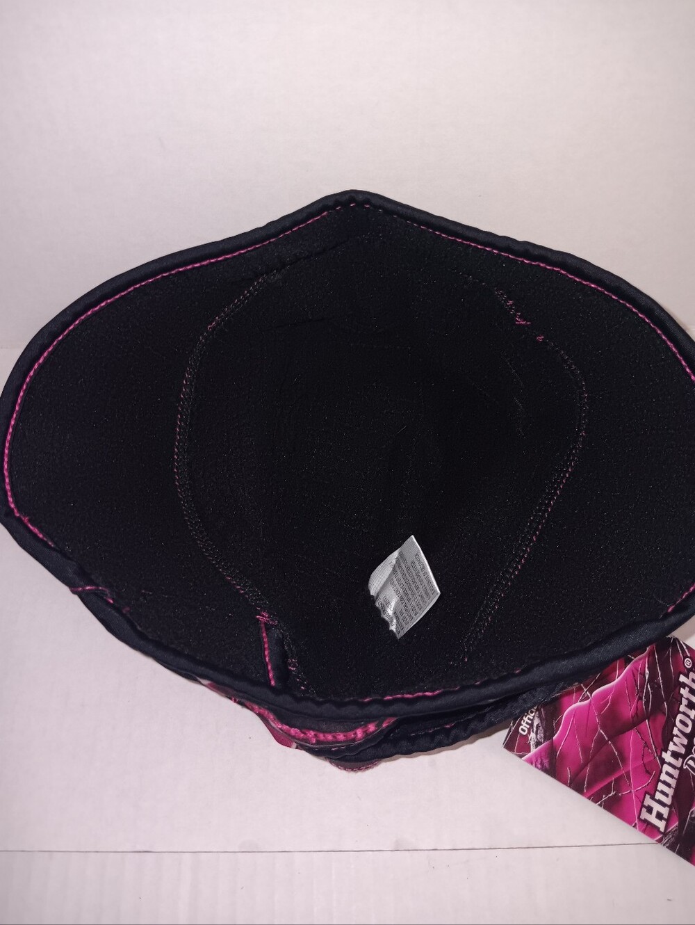 HUNTWORTH PASSION LADIES PINK CAMO BLACK BRIM BUCKETHAT - Picture 4 of 8